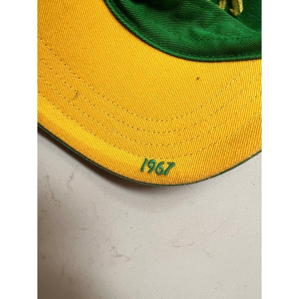 Polo Jeans Co Ralph Lauren Green Snapback Hat Yellow Script Logo 1967 Vintage - Picture 6 of 6